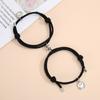 Nueva pulsera de pareja con carita sonriente atractiva con imán, un par de pulseras tejidas a mano para hombre y mujer, joyería al por mayor, exclusiva transfronteriza