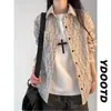 Estilo Retro Versátil Juvenil Calle Alta Nueva Primavera Diseño de Solapa Chaqueta Versátil Camisa Holgada Camisa de Manga Larga Hombre