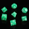Set de dados de RPG de mesa colorido con múltiples caras, incluyendo Clash of Clans, Cthulhu y Dungeons & Dragons de 8, 10, 12 y 20 caras (Juego de 7 piezas).