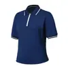 26 Camisa Polo Esportiva Fitness de Meio Zíper com Gola Lapela para Tênis Golfe Secagem Rápida Camiseta Manga Curta Esportiva Casual Top Fino