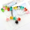 Resina simulación transparente redondo piruleta caramelo llavero colgante de bolso DIY accesorios de joyería