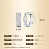 Pendientes de Plata de Ley 925 con Moissanita, Tres Filas de Incrustación Completa, Clips para Orejas de Diseño Hueco, Pendientes de Moda Estilo Lujo Ligero, Artículos en Stock Transfronterizos