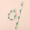 Llavero con anilla y correa de color macarrón en bloques, correa corta tejida fresca para teléfono, accesorio DIY, disponible para dropshipping