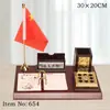 Calendario de Escritorio de Redwood de Gama Alta 2026 Adorno Ejecutivo de Escritorio de Madera de Lujo Bandera Roja Oficina Calendario Semanal Accesorio de Escritorio