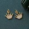 Venda quente europeia e americana micro cravejado DIY acessórios para joias folha tartaruga zircônia pingente acessórios 18K banhado a ouro cobre acessórios para joias