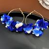 Nuevos Pendientes de Aro Exagerados y de Moda Europeos y Americanos con Zirconia Colorida, Temperamento Fresco y Dulce, Pequeños Pendientes de Aro que Adelgazan el Rostro para Mujer