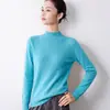 Nuevo suéter de punto para mujer de otoño, cuello medio alto, manga larga, diseño de una sola pieza sin costuras, venta al por mayor de comercio exterior