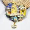 Serie YunnanAtracciones Culturales y Creativas ÚnicasXishuangbannaCiudad TurísticaSouvenirImanes de Refrigerador de Madera