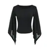 26153-2026 Estilo Nuevo Primavera/Verano Top Casual de Hombros Descubiertos Puro Deseo para Mujer Ajustado Sexy Adelgazante Camiseta de Manga Larga