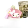 Linda Cartera de Monedas de Silicona Llavero Perro Canela Bolsa de Almacenamiento Llavero Colgante para Bolso Decoración Pequeño Regalo