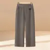 Elegantes pantalones mom de pierna recta, nueva colección primavera/otoño, diseño de alta gama con cintura elástica, pantalones de pierna recta ancha, pantalones largos versátiles para mujeres de mediana edad y mayores