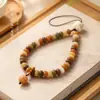 Lanyard para Teléfono Estilo Nacional Bodhi Bodhi Envejecido con Tuerca de Marfil León Despertador Lanyard Corto de Muñeca Accesorio Portátil para Mujeres