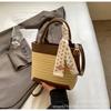 Bolso Cubo Tejido para Vacaciones en la Playa para Mujeres 2026 Nuevo de Verano Tendencia Bolso Cruzado Pequeño Elegante de Paja Más Vendido
