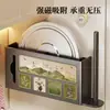 Portarrollos de cocina, estante de almacenamiento magnético para el lateral del refrigerador, estante de almacenamiento multifuncional para papel film, estante de almacenamiento sin taladro