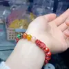 Pulseira Agate Cinco Deuses da Riqueza com Areia Imperial de Conteúdo Médio, um Presente de Aniversário para Namorada ou Melhor Amiga
