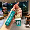 Llavero Starbucks Taza de Té con Leche Muñeco de Dibujos Animados Llavero de Coche Colgante para Bolso Máquina de Garra Regalo Pequeño Venta al por Mayor