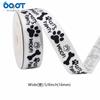 Cinturón de poliéster estampado en blanco y negro directo de fábrica, regalo para mascotas, cinta DIY, cinta con huellas de cachorro, cinturón forjado