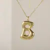 Venta Caliente Transfronteriza 18K Liso Lindo Versión Q Gordito Burbuja Colgante Alfabeto 26 Letras Estilo Minimalista de Nicho