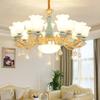 Lámpara de Sala de Estar Araña de Estilo Europeo Cristal Atmosférico Cerámica Simple Moderna Lámpara de Restaurante Led Lámparas de Dormitorio para Nuevo Hogar