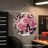 Pintura Decorativa Pendente Temática Animal Floral Transfronteiriça Redonda 20/30cm Pintura em Folha de Flandres Ornamentos para Pátio Externo