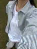 Camisa Rayada Negra para Hombre Manga Larga Prenda Exterior Marca de Moda Sensación de Alta Gama Holgada Camisa de Pareja Estilo Coreano Conjunto Chic