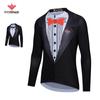 Ropa de ciclismo para hombre que absorbe la humedad, diseño de bicicleta, manga larga, transpirable, con cremallera, top para ciclismo de carretera, venta al por mayor