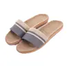 Pantuflas de Lino para el Hogar Parejas Pantuflas de Interior Piso de Madera Algodón y Lino Hogar Suela Gruesa Pantuflas de Verano para Hombres y Mujeres