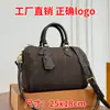 Bolsa Feminina 2026 Novo Modelo Textura de Couro Genuíno Monograma Bolsa Almofada Boston Ombro Transversal Bolsa de Mão para Senhoras