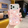 Funda de silicona líquida linda de oveja estilo coreano con lazo para iPhone 16 Pro Max, cubierta protectora anticaídas al por mayor