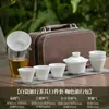 Actividad mayorista set de té de viaje taza express conveniente tetera de porcelana blanca kung fu traje para hacer té regalo para exteriores LOGOTIPO