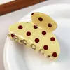 2026 Novo Presilha de Cabelo Grande Colorida de Macaron com Bolinhas Estilo Menina Doce Grampo de Cabelo para Parte de Trás da Cabeça Penteado Pinça de Tubarão Pegador de Cabelo
