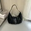 Bolsa de mão retrô de alta qualidade transfronteiriça, bolsa de bolinho da moda, grande capacidade, para garota de moto de alta qualidade, casual, versátil, de ombro único, sob o braço