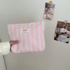 39211 Bolsa de aseo de rayas frescas para mujer, bolsa de aseo, bolsa de almacenamiento, gran capacidad, portátil, bolsa de cosméticos simple de mano