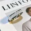 Anillo Yanbai Cuadrado de Circonita Exquisita Ultra Brillante Popular Europeo y Americano, Anillo de Lujo Ligero de Gama Alta Único con Diamantes Completos de Nicho