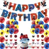 Set de Decoración para Fiesta de Cumpleaños Feliz Temática de Fresa Bandera de Cumpleaños Bandera para Pastel Decoraciones Espirales Suministros para Fiestas