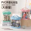 Bolsa de Maquillaje Transparente con Lunares Bolsa de Artículos de Tocador Impermeable de PVC Portátil para Viaje Bolsa de Baño de Gran Capacidad Bolsa de Almacenamiento para Cosméticos