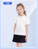 Polo de manga abullonada para niña, estilo verano para niños mayores, estilo universitario, manga abullonada, cuello camisero, camiseta de manga corta, disponible en cuatro colores