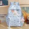 Mochila Bordada Fashion Desenho Céu Estrelado para Alunas do Ensino Médio e Universitárias, Mochila Grande Capacidade Estilo Japonês Fresca e Nova para Meninas