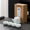 Juego de Té Kung Fu de Cerámica Ge Ware Juego Completo para el Hogar Tetera de Cerámica Tazas Recipiente para Té Actividad de Empresa Souvenirs de Negocios Regalos