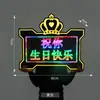 Placa de LED Colorida Brilhante em Formato de Coroa para Torcer em Bares, Shows, Atmosfera de Feliz Aniversário, Placa de Mão