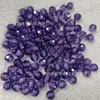 Zircón esférico facetado perforado de color azul púrpura 6-10 mm zircón facetado redondo con agujero pasante, piedra suelta al por mayor del fabricante