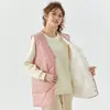 Chaleco de Algodón para Mujer Cálido Extra Grande Engrosado Forrado de Felpa de Longitud Media con Botones de Piel de Cordero Ropa Exterior Casual 2505