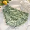 Braguitas Triángulo Puro Deseo Malla Ropa Interior Femenina Algodón Puro Entrepierna Antibacteriana Encaje Dulce Estilo Girly Transpirable Verano Estilo Delgado