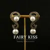 Aretes Estilo Retro Francés con Perlas de Imitación Incrustadas con Diamantes, Aretes Elegantes y Simples de Alta Gama para Mujer, Aretes con Pasador de Plata 925