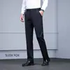 Calça social business trendy versátil com elasticidade em quatro direções, calça reta slim de alta qualidade para o outono, calça masculina para o dia a dia
