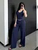 Verão 2026 Novo Conjunto Esportivo Feminino de Calça Wide-Leg com Regata Fitness e Colete Lindo nas Costas - Best-Seller Transfronteiriço da Amazon