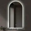 Espejo de baño redondo de alta venta al por mayor, montado en la pared, antivaho, espejo inteligente con pantalla táctil e iluminación LED, ideal para maquillaje