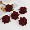 Flanela de alta calidad flor de rosa 7 cm rosa puntiagudo de simulación flor falsa boda DIY accesorios para el cabello de boda combinación de ropa