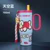 Copo de gelo personalizado com revestimento interno de cerâmica customizado, alto valor estético, para mulheres, com alça, grande capacidade, copo com canudo para carro