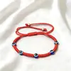 Pulsera Explosiva Transfronteriza Europea y Americana Femenina Ojo Turco Palma Ojo Azul Ojo Turco Cuerda Roja Tejida Pulsera Ajustable